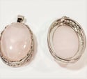 Oval Rose Quartz Pendant / Necklace
