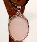 Oval Rose Quartz Pendant / Necklace