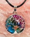 Tree Of Life Aura Quartz Pendant / Necklace
