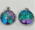 Tree Of Life Aura Quartz Pendant / Necklace