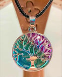 Tree Of Life Aura Quartz Pendant / Necklace