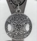Triple Moon Goddess Pendant / Necklace