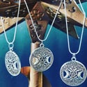 Triple Moon Goddess Pendant / Necklace