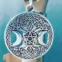 Triple Moon Goddess Pendant / Necklace