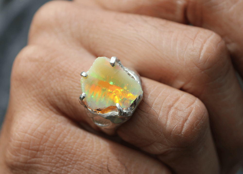 Image of Flash Fire Ring - Ethiopian Opal