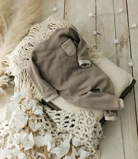 Image 1 of Newborn boys onesie for photo shoots |  Nick | cold brown