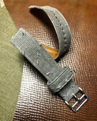 Image 1 of Hand-rolled SP strap - Sanded light grey canvas