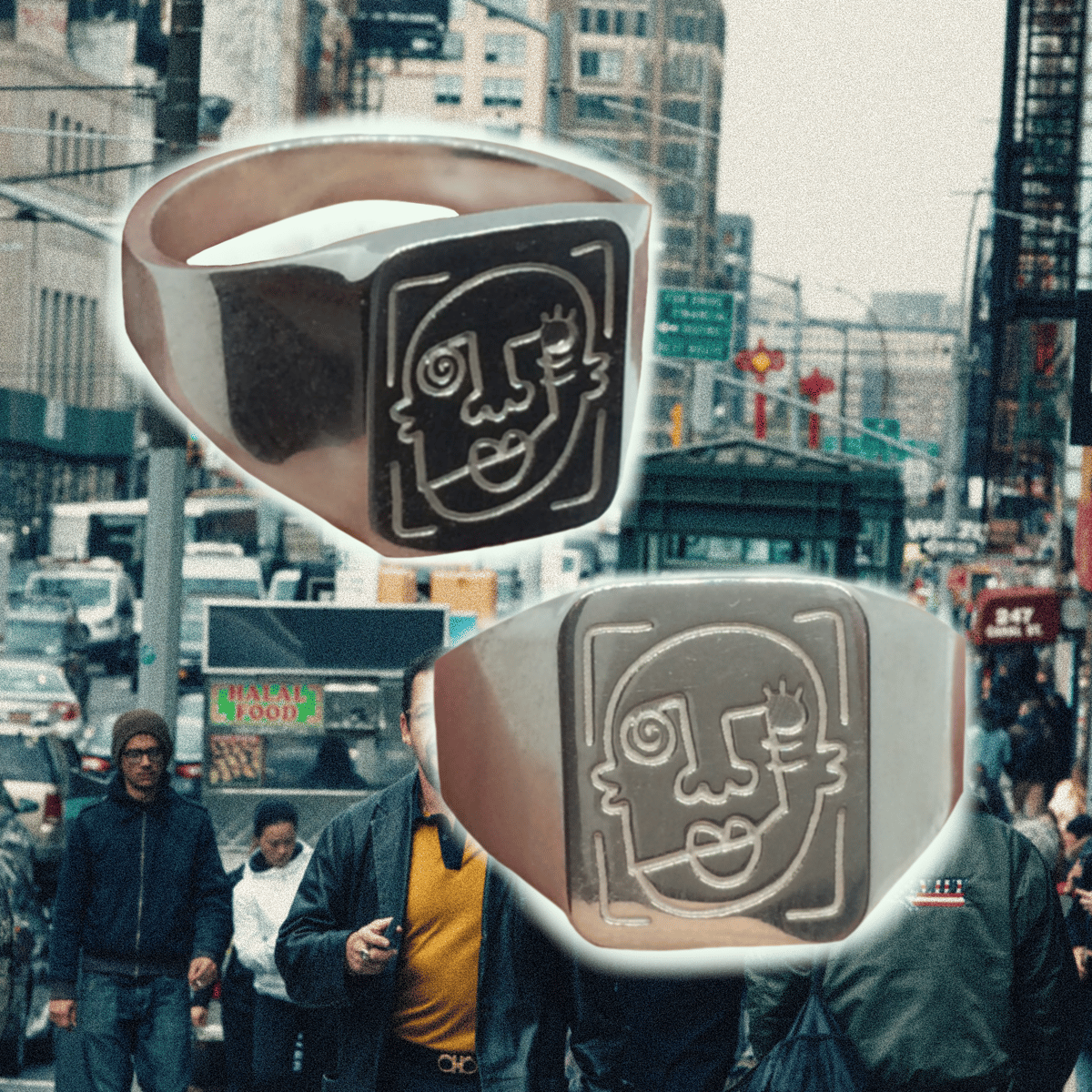 Faces x Sam Ozanne collaborative signet ring. | FacesORFaces