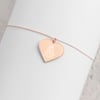 Engraved Silver Heart Necklace with cactus and heart cup