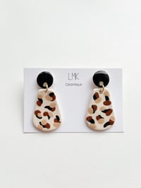 Paire de boucles d'oreilles céramique TOTEM LOSSA GRAOU noir 