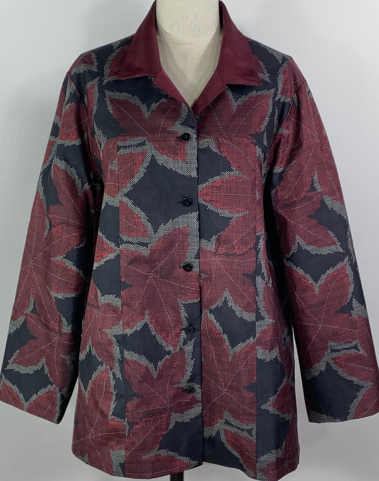 Image of Black and Red Bold Maple Car Coat