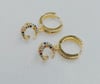 Long earrings with moon with colored micro zircons