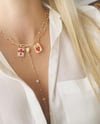 "3 Layer Link Necklace with charms faith cross handmade"