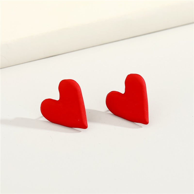 Image of Small Red Heart Earrings