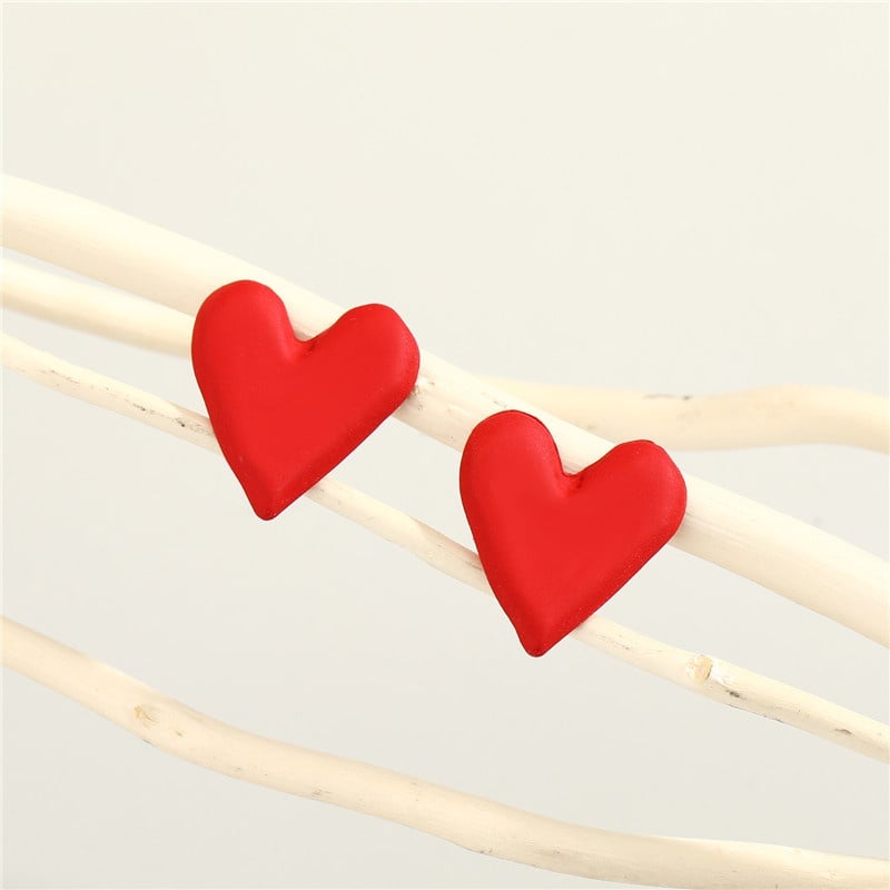 Image of Small Red Heart Earrings
