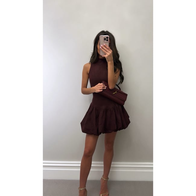 Wine suede dress