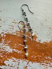 Image 11 of aquamarine boulder opal and prehnite earrings