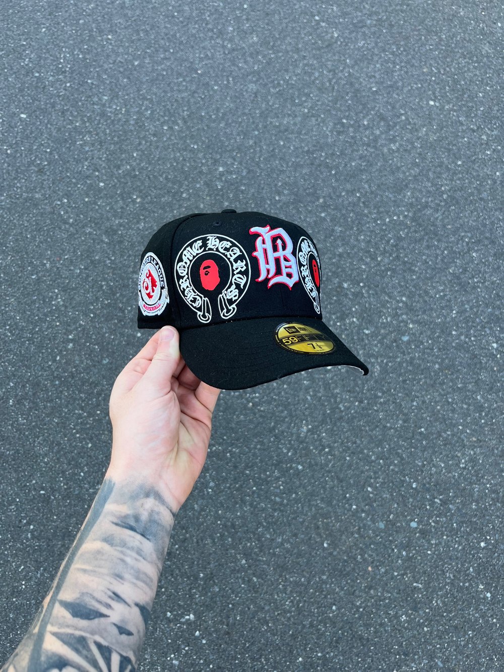 Image of BLACK RED BIRMINGHAM BARONS MINOR LEAGUE CUSTOM FITTED CAP