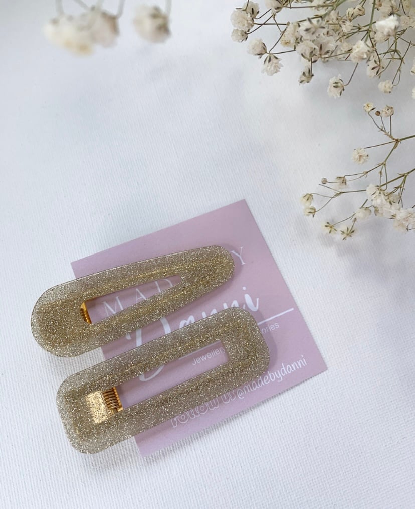 Gold Sparkle Clip Set