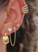 Image of Heart stud chain earrings 