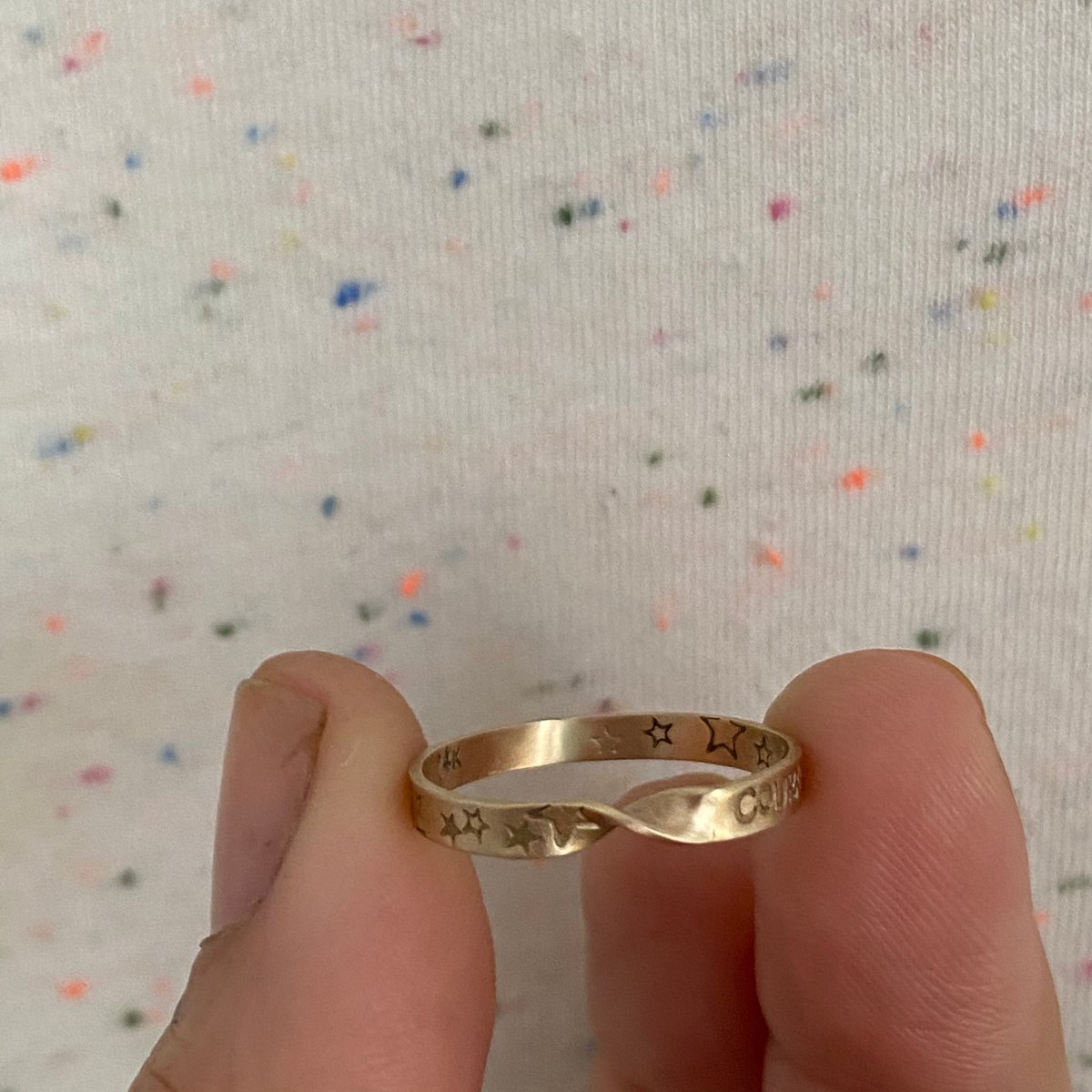 Image of Twisted gold ring with stars 