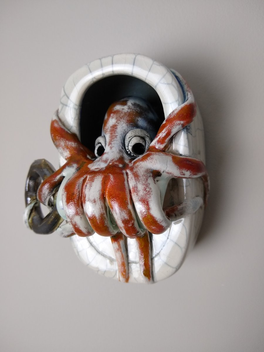 Tin with an Octopus in Fiona Bates Ceramics