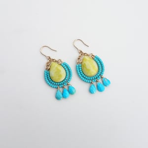 Jasper & Turquoise Island Wear Earrings 