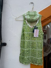 Lime Sequin Roll Neck Top One Size 