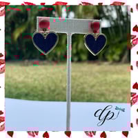 Image 2 of Heart ♥️ stud earrings