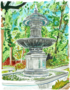 Image of Probasco Fountain Painting Print