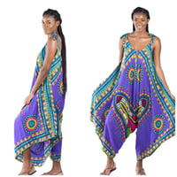 Image 1 of Dashiki Vibe purple jumpsuit 