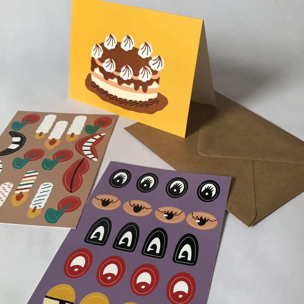 Image of D.I.Y. CAKE CARD WITH STICKER PACK!
