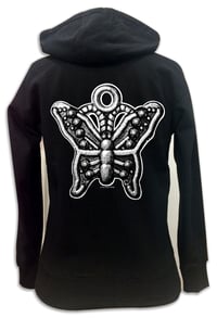 Image 1 of Kayla Vachon Butterfly Black Zip Hoodie