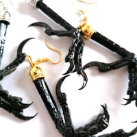 Image 2 of Preserved Natural Magpie Claw Earrings