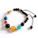 Glittering Planets Astronomy Beaded Bracelet