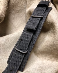 Image 5 of Dark grey distressed canvas Bund watch strap