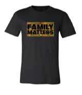 Family Matters T-Shirt - Kente Cloth Logo - Black