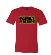 Family Matters T-Shirt - Kente Cloth Logo - Red