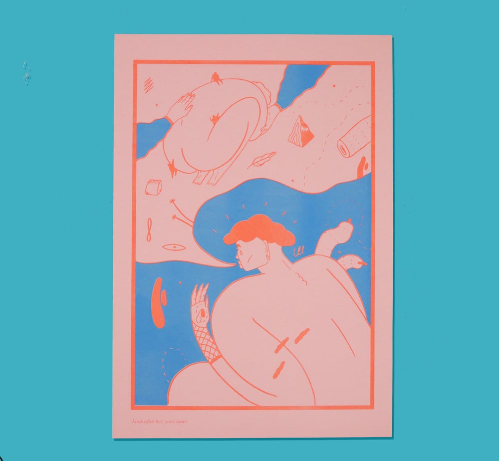 Image of Be kind to your inner - A3 Risograph