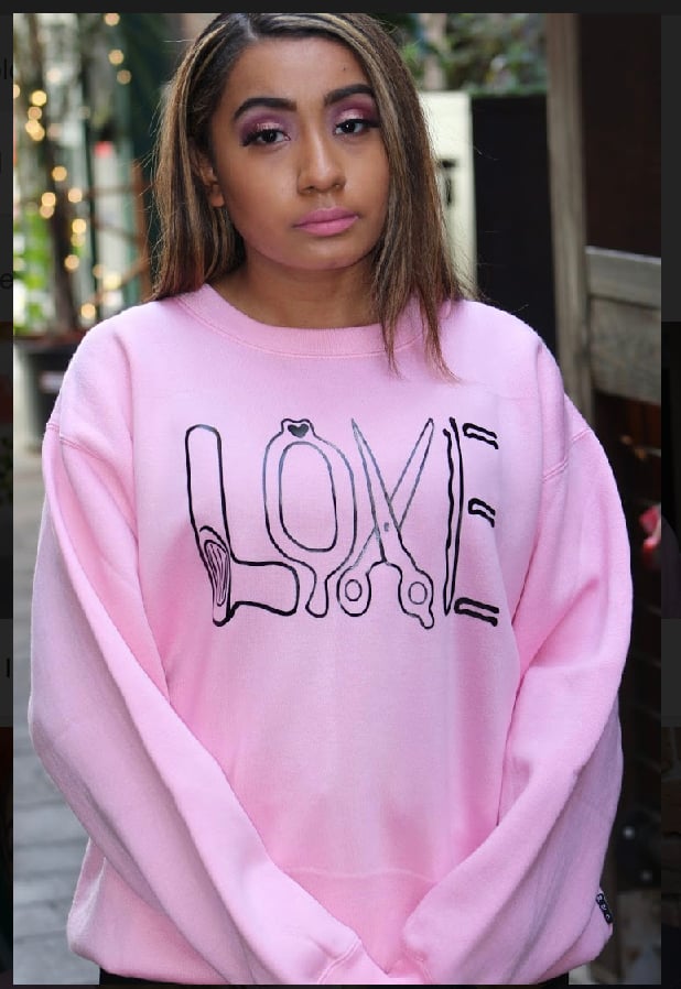 Unisex Pink LOVE Crewneck Sweater