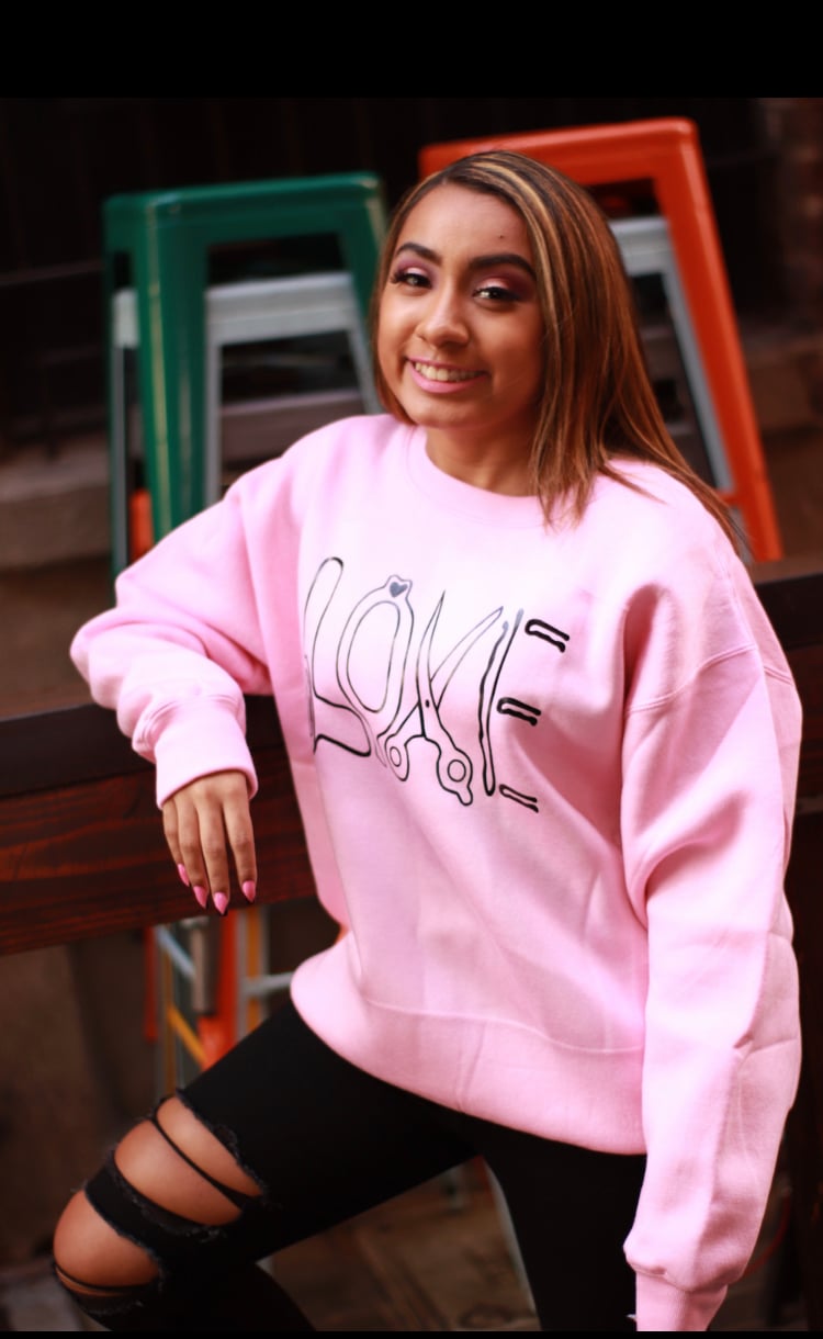  Unisex Pink LOVE Crewneck Sweater 