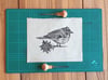 Tenerife blue chaffinch - Linocut print 8x10 on japanese paper 