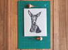 Canarian greyhound Linocut print 8x10 on japanese paper - Podenco Canario