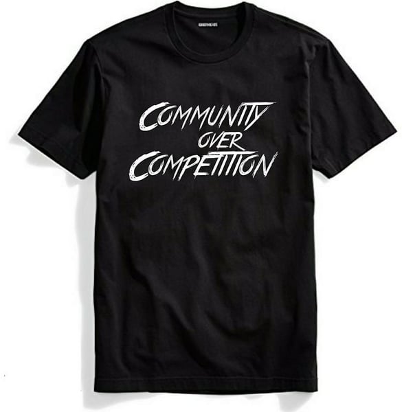 Image of COMMUNITY OVER COMPETITION TEES BLACK