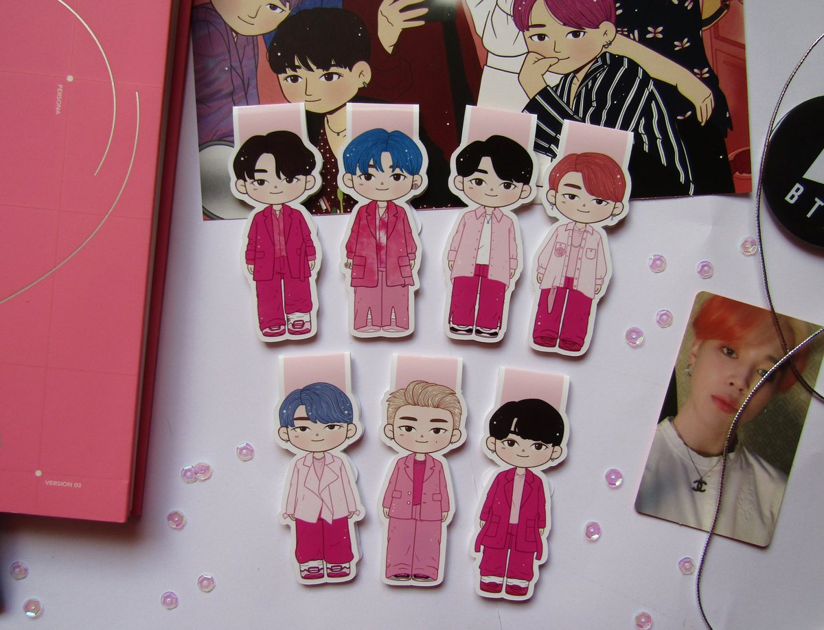 bts bookmarks and print boy with luv littlebeth