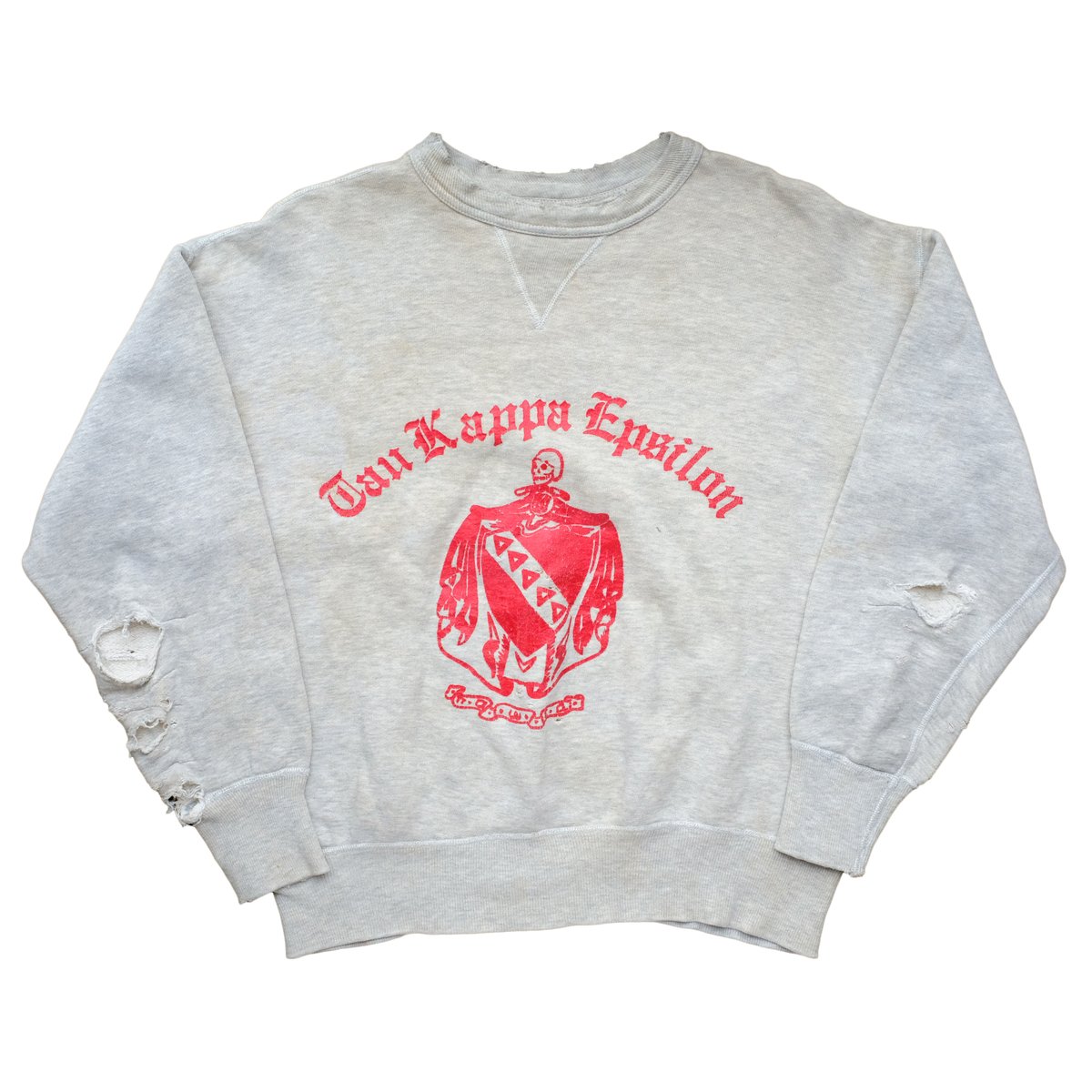 Image of Vintage 50s/60s Russell Frat Skull Print Sweatshirt