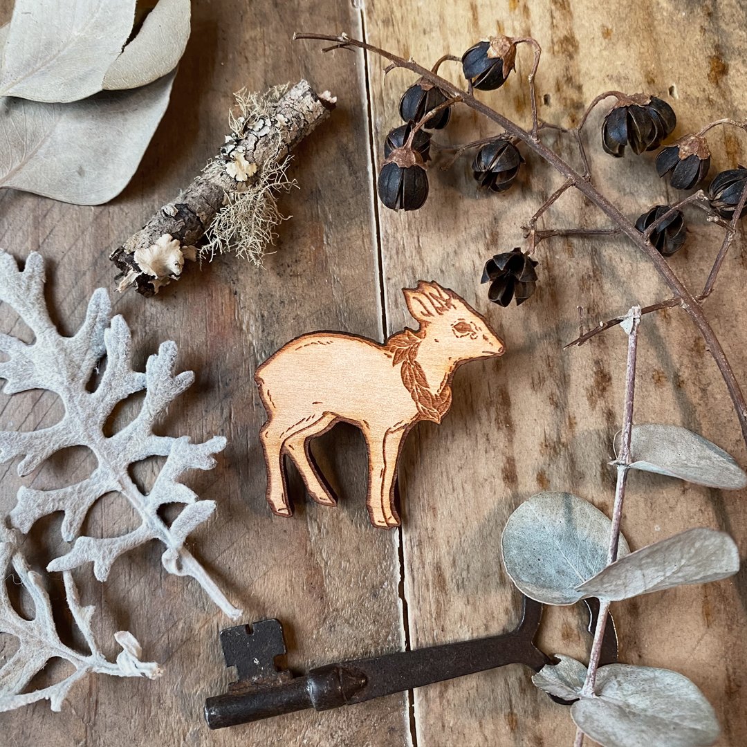 Image of Tiny Antelope Wooden Pin