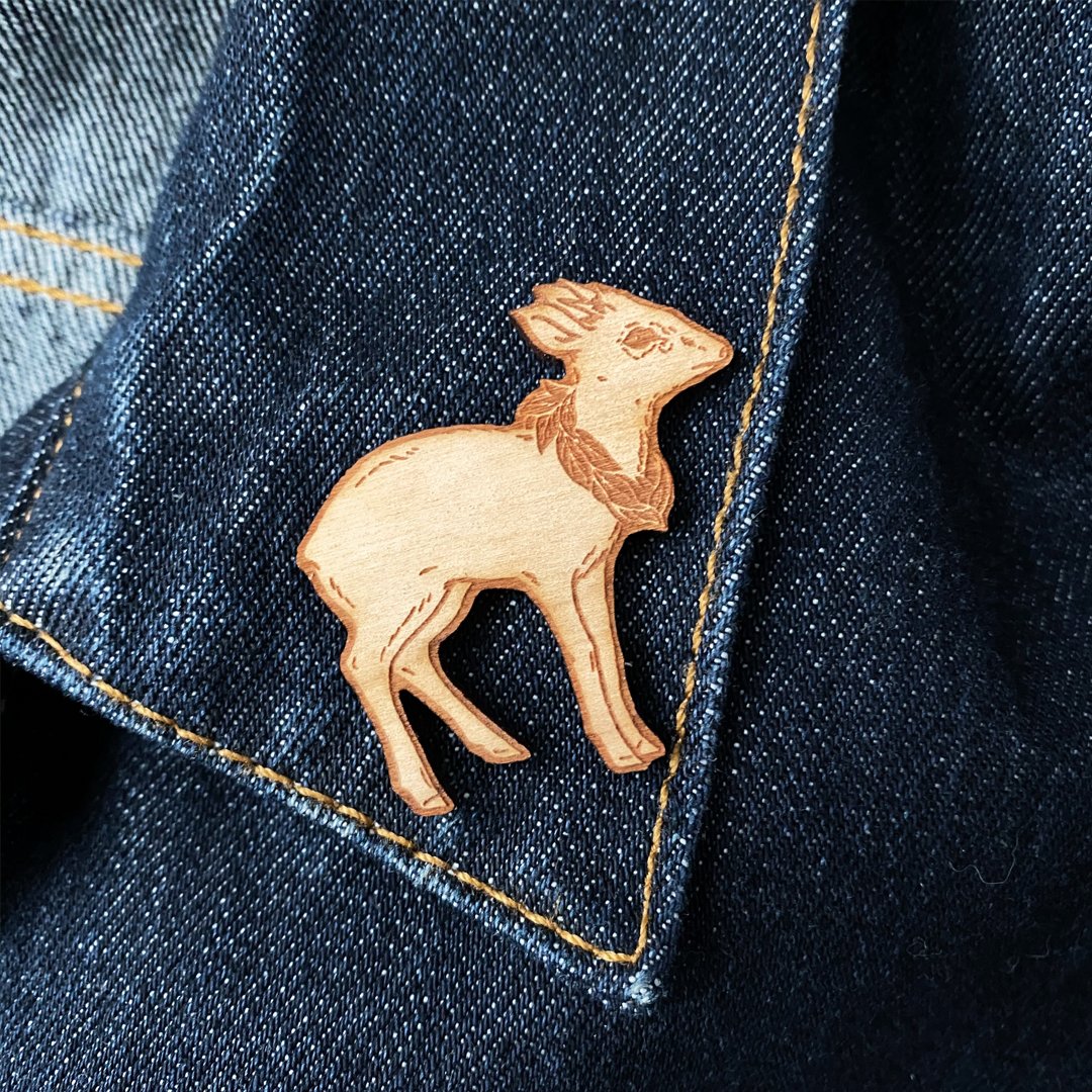 Image of Tiny Antelope Wooden Pin