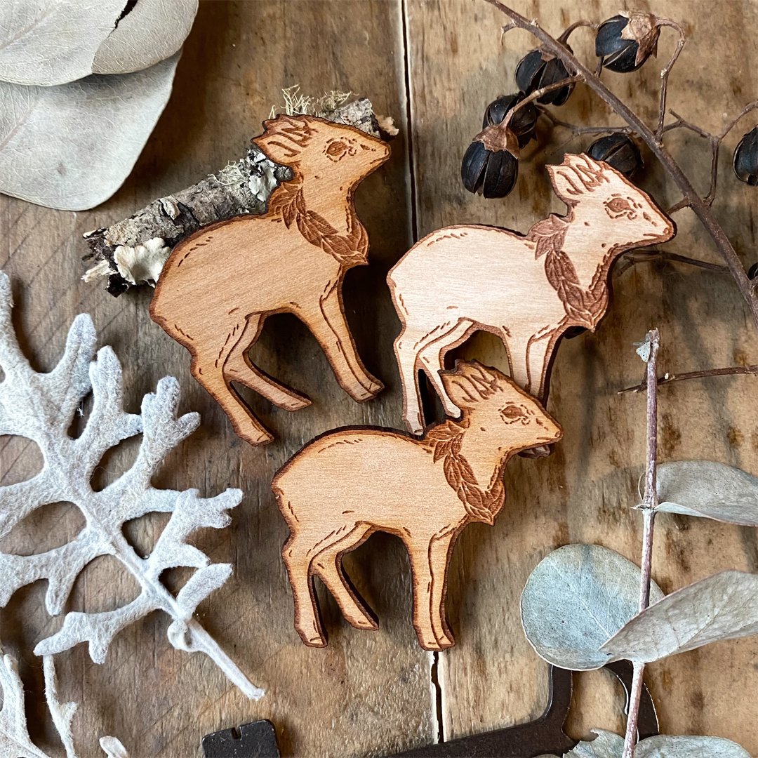Image of Tiny Antelope Wooden Pin