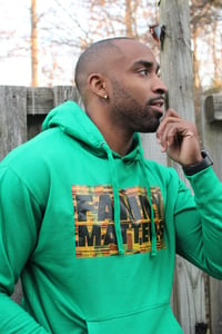 Image 3 of Family Matters Hoodie - Kente Cloth Logo - Green 